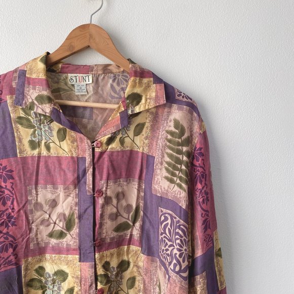 Vintage 100% Silk Lilac Blouse - Picture 8 of 9